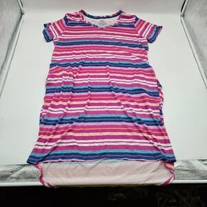 JOYSPUN Striped V Neck Short Sleeve Casual Maxi Dress XL 16 18